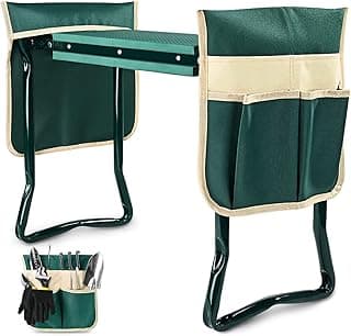Gardening Kneeling Bench-Foldable Foam Pad Stool with EVA Kneeling Pad and Pouchesfor Gardening, Camping, and More image