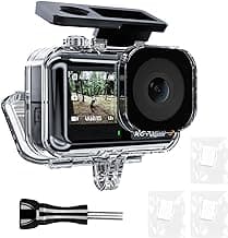 TELESIN DJI Action 4 Waterproof Case Anti-Fog Underwater Housing Shell Cage Supports 45M/148FT Deep Diving Scuba Snorkeling Swimming with Quick Release Screw image