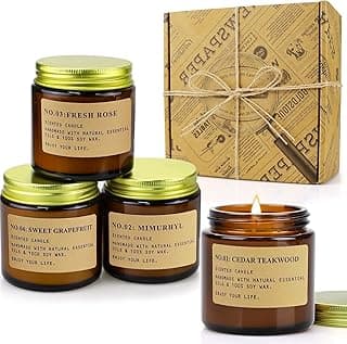 Aromatherapy Candles for Home Scented, 4 Pack Candles for Stress Relief and Home Decor, Hand Poured Jar Soy Candles, Birthday Gifts for Women, Men image