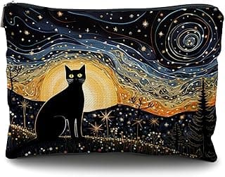 cat lover gifts for women,Cat makeup bag,cat gifts,Cat cosmetic bag,cat gifts for cat lovers,cat gifts for women,cat mom gifts,cat gifts for women girls (star cat) image