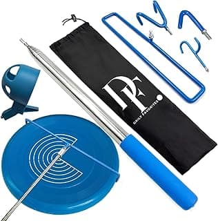 Extendable Disc Golf Retriever 16 ft - Telescopic Disc Golf Retriever - Disc Retriever with Durable Stainless Steel Frame Hooks & Carry Bag - Disc Golf Retriever Pole for Tree Bushes & Water (5)