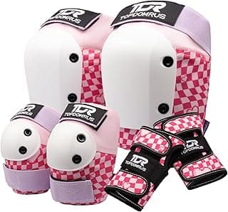 TOPDOMRUS Skateboard Knee and Elbow Pads Adult&Youth with Wrist Guards for Skate Protective Gear Set,Knee Pads for Roller Skating image