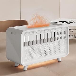 White Noise Sleep Sound Machine with 8 Nature Sounds, 3-Color Night Light, BT Speaker, 150ML Flame Aromatherapy Diffuser, 30/60/120 Min Sleep Timer, for Adults, Kids & Babies