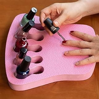 ButterFox Nail Polish Organizer Holder, Nail Art Manicure Hand Stand Rest Work Station (Pink) image