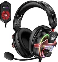 PC Gaming Headset with Mic for PS5 PS4 Xbox, USB Headset with 7.1 Surround Sound, Wired 3.5mm Headphones, RGB image