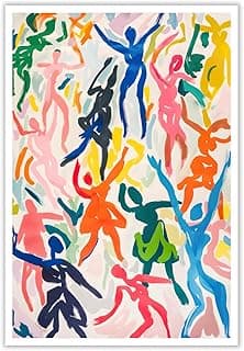 Vibrant Abstract Dancing Wall Art | Colorful Modern Art Print, Ethnic Dance Style Drawing Decor | Energetic Home Decor Poster for Living Room Bedroom Hotel Bar | 16x24 inch Unframed