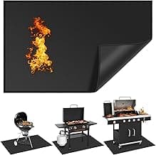 Large 65 x 39 Inch Under Grill Mats for Outdoor Grill, Heavy Duty Fireproof Deck Patio Protector Mat, BBQ Mat for Under BBQ, Oil-Proof Waterproof Grill Floor Pads for Charcoal, Smoker, Gas Grill image