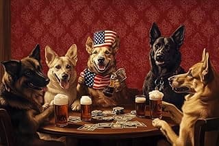 Diamond Painting Kits,Dogs and Money 5D Diamond Painting for Beginners Diamond Digital Art Set for Room Decor Home Decor Chic Gift 20x24 Inch image