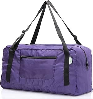 Foldable Travel Duffel Bag For Women & Men Luggage Great for Gym (Purple)
