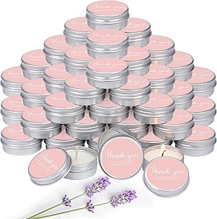 MTLEE 50 Pcs Thank You Candles Gift Wedding Favors Baby Shower for Guests 1 oz Lavender Scented Soy Wax Candle Aromatherapy Candle Favors for Bridal Baby Shower(Pink,Thank You)