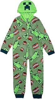 Minecraft Boys' One-Piece Hooded Union Suit Onesie Blanket Sleeper image