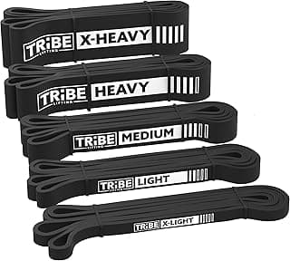 Long Resistance Bands for Working Out Men and Women - Set of 5 Pull-Up Bands, Rubber Handles and Door Anchor - Workout Bands Resistance for Men - Exercise Bands Resistance Bands Set image