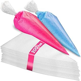 Prestee 200 Pieces Anti Burst Piping Bags - 12 Inch, Pastry Bags, Icing Piping Bags, Tipless Piping Bags, Icing Bags, Frosting Bags, Piping Bags, Cookie Decorating Supplies image