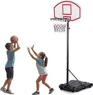 Portable Basketball Hoop, 5.8-7FT Height Adjustable Outdoor Goal System,Weather-Resistant, for Kids Youth,Adults in Backyard/Driveway/Indoor image