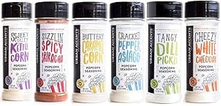 Gourmet Popcorn Seasoning Variety Pack, All Natural (6 Flavors) - Dill Pickle, White Cheddar, Kettle Corn, Caramel, Sriracha, Cracked Pepper Asiago image