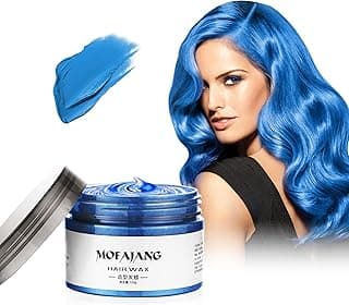 Temporary Hair Color Wax 4.23 oz-Instant Hairstyle Cream Hair Pomades Hairstyle Wax for Party Cosplay Easy Cleaning(1, Blue) image