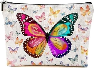 Butterfly Gifts for Women Inspirational Gifts for Friends Christian Bible Gifts Butterfly Lover Makeup Bag Zipper Organizer Cosmetic Bag Travel Accessories for Birthday Gift to Daughter Sister BFF image