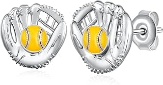 Baseball/Softball/Volleyball/Pickleball/Soccer/Basketball/Hockey Earrings 925 Sterling Silver Sport Jewelry Gifts for Women image