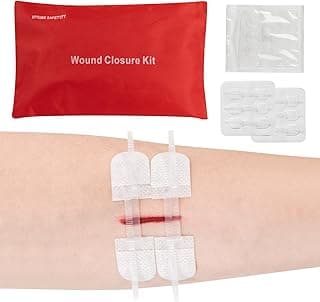 Emergency Wound Closure Kit for Lacerations, 6pcs with Dresssings, First Aid Zip Stitch Bandage Devicefor Cut Care, Skin Closures, Outdoor Survival, Trauma Care, Medical Emergency Preparedness Supplies