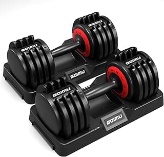 Adjustable Dumbbell Set, 25/55LB Quick Adjust Dumbbells, 5-25LB and 11-55LB Single or Pair Dumbbell Weights, 5 in 1 Free Weight Dumbbell with Anti-Slip Handle, Perfect for Home Gym Exercise Equipment image