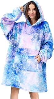 Fiosnow Galaxy Blanket Hoodies for Women and Men Adult Oversize Wearable Blanket Hoodies for Soft and Warm image
