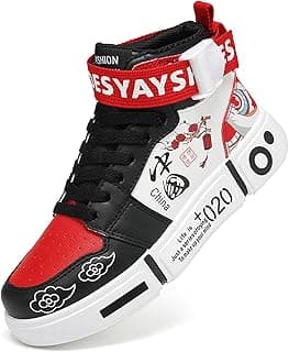 Men's Fashion Sneakers High Top Skate Shoes Stylish Street Sneakers Casual Walking Shoes image