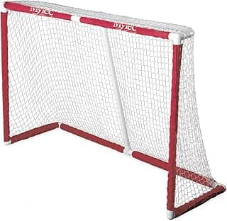 Mylec Official Regulation Sized PVC Hockey Goal for Indoor + Outdoor (6 x 4 Feet), Lightweight & Portable, Sleeve Netting System (Red, 14 Pounds) image