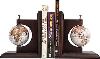 Decorative Vintage Globe Bookends for Office, Kitchen, Living Room, Home Décor and Gift Item,Book Selves Holder Vintage Style Bookend