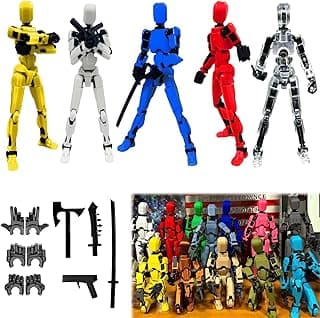 Assembly Completed- Titan 13 Action Figure, Upgrade T-Robot 13 Action Figures, New Dummy Robot 13 , 3D Printed Multi Action Figure Set,Creative Gifts for Children Adults (5pcs(Assembly Completed)) image