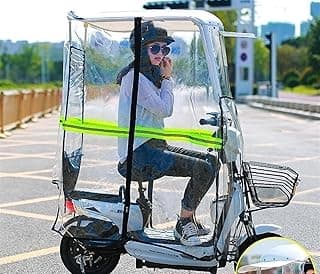 Electric Bike Cover Waterproof Canopy Umbrella for Mobility Scooters & Battery Cars - Universal Outdoor Sunshade for Electric Motorcycles (Size A) image