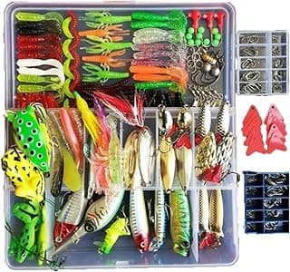 275-Piece Fishing Lure Kit - Frogs, Spoons, Grasshoppers - for Bass, Trout, Salmon image