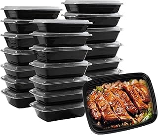 50 pack of Reusable Bento Box Spillproof Plastic Safe Lidded Food Storage Container Packing Box, Refrigerator/microwave Safe, Lunch Containers For Adults Bento Boxes (32oz-50 pack)