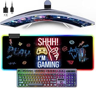 RGB Gaming Mouse Pad, Large Mousepad with Led Light 13 Light Modes Touch Control Extended Soft Computer Keyboard Mat Pad, Desk Mat with Non-Slip Rubber Base for MacBook, PC & Laptop(31.5X11.8) image