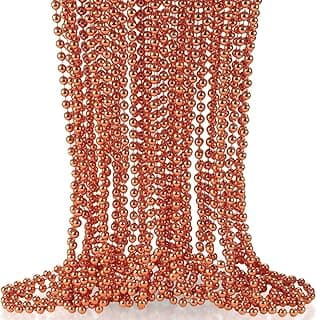 Orange Oval Bead Necklaces (30") - Pack Of 50 - Gorgeous & Attention-Grabbing, Perfect for Parties, Fun Events & Stylish Fashion Statement image