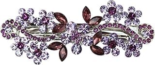 Faship Purple Crystal Flower Hair Barrette Clip image