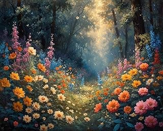 DIY Paint by Numbers for Adults Beginner, Enchanted Rabbit Forest Haven, Paint by Numbers Kit Dog Painting by Numbers for Adults Kids, 16"" x 20"", Vibrant image