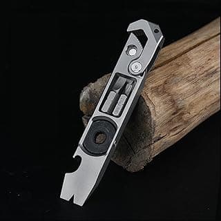 Edc Pry Bar Multitool Wrench, Pocket Pry Bar,Edc Tools Keychain Multitool, Screwdriver with Hex Key, Adjustable Wrench and Keychain Bottle Opener image