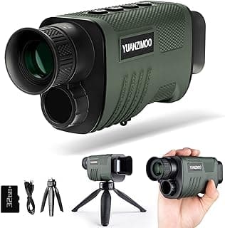 Upgraded Night Vision Monocular Digital Infrared Monocular Telescope for 100% Darkness with 8X Zoom 2000mAh Rechargeable Battery Tripod 32 GB SD Card & Card Reader, for Adult Hunting Camping image