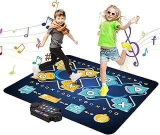 VEVOR Dance Mat, 8-Button Dance Mixer Rhythm Step Play Mat, Electronic Dance Pad with Single/Two Player Modes, Adjustable Volume, Built-in Music, 8 Challenge Levels, Toys Gifts for 3+ Year Old Girls image