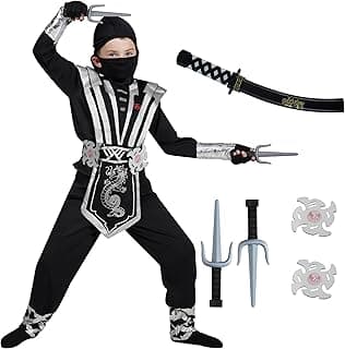 Spooktacular Creations Halloween Ninja Costume for Kids, Boys Ninja Costume, Toddler Ninja Accessories Set for DressUp Party image