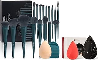 DUcare Makeup Brushes Set 17 Pcs with Brush Cleaning Mat and Makeup Sponge image