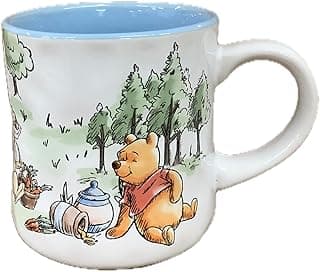 Winnie the Pooh Ceramic Coffee Mug, Winnie and Honey (Light Blue)
