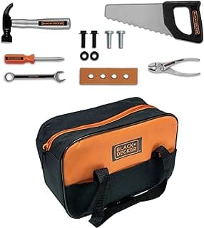 Junior Tool Bag 13 Piece Set - includes Hammer, Hand Saw, Screw Driver & More!