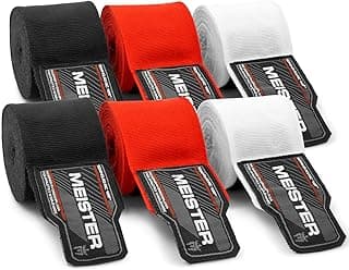 Meister Adult 180" Hand Wraps for MMA & Boxing - 3 Pairs Pack image