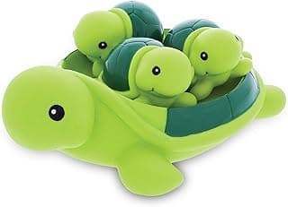 Dollibu Green Sea Turtle Family Animal Bath Squirters 4 Piece Bath Toy Set, Kids Bath Toys for Bathtime & Water Fun, Girls & Boys Floating Cute Animal Rubber Squirt Toys, Pool Toys for Kids image