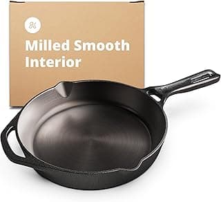 Greater Goods Cast Iron Skillet 10-Inch Pan, Cook Like a Pro with Smooth Milled, Organically Pre-Seasoned Skillet Surface image