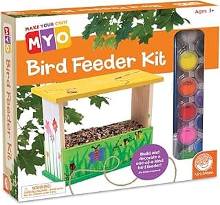 MindWare Make Your Own Bird Feeder Kits for Kids – Build Your Own - Includes 13 Paint Colors and 3 Brushes image