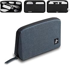 Electronic Organizer, Travel cable Electronic Organizer Case Bag,Waterproof Organizer Small Storage Backpack Charger Organizer for Cord, Hard Disk, Power Bank（Blue Large） image