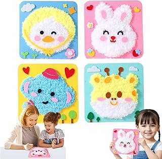 GAOGNDER DIY Embroidery Doll Set，Embroidery Kit for Kids，DIY Sewing Doll Kit，Cartoon Animal Doll Sewing Kit (12Pcs)