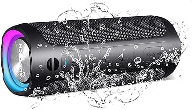 30W Portable Bluetooth Speaker, IPX7 Waterproof, 24H Playtime, LED Lights, Bluetooth 5.3, Wireless Speaker for Outdoor, Home, Party, Beach, Shower